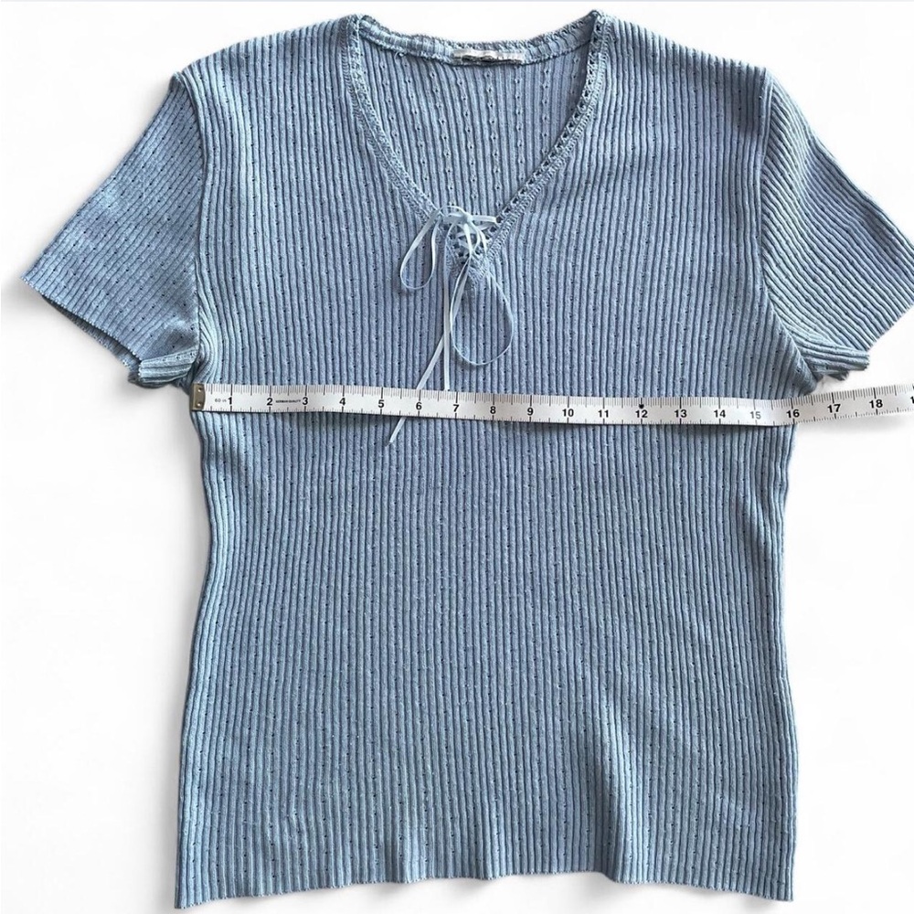 Blue Ribbed Top - Picture 5 of 6